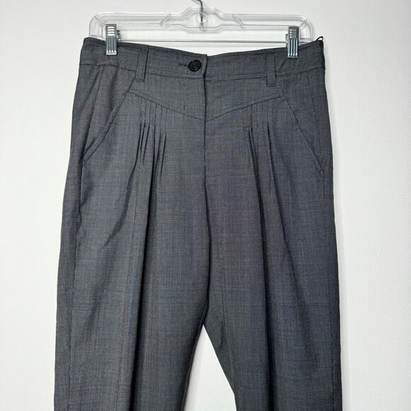 Scanlan Theodore Wool & Silk Pleated Trouser Pant Skinny Plaid Size US 4 / AU 8 - Picture 3 of 11